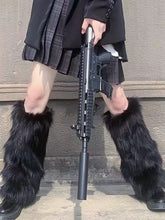 Punk-Beinwärmer aus Kunstpelz